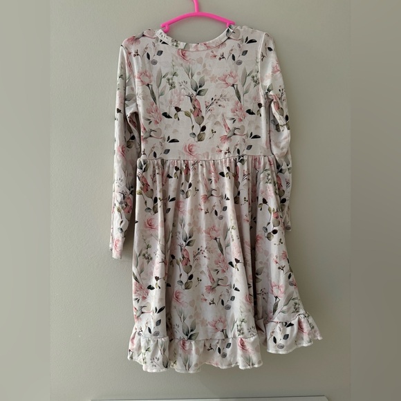 🌸Floral Hummingbird Girls' Bamboo Twirl Dress - Picture 3 of 7